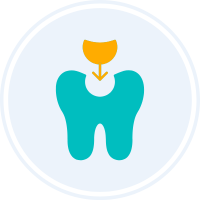 Icon depicting a tooth being filled.