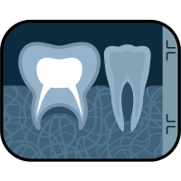 Icon depicting dental x-ray.